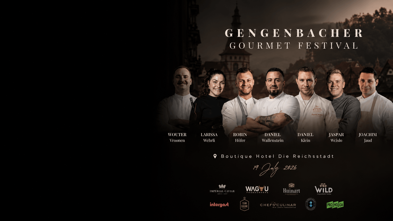 Plakat des Gengenbacher Gourmet Festivals mit Daniel Wallenstein und weiteren Köchen.